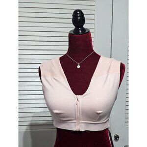 NWT Tommie Copper Women's Pale Pink Shoulder Support Bra W/Zipper Sz Large 3167